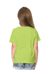 Back View Of Girls Cotton Candy Summer Vibes Tshirt - Confortable Girls Fir